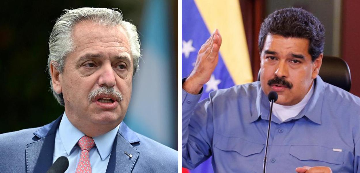 Presidentes Alberto Fernández (Argentina) e Nicolas Maduro (Venezuela)