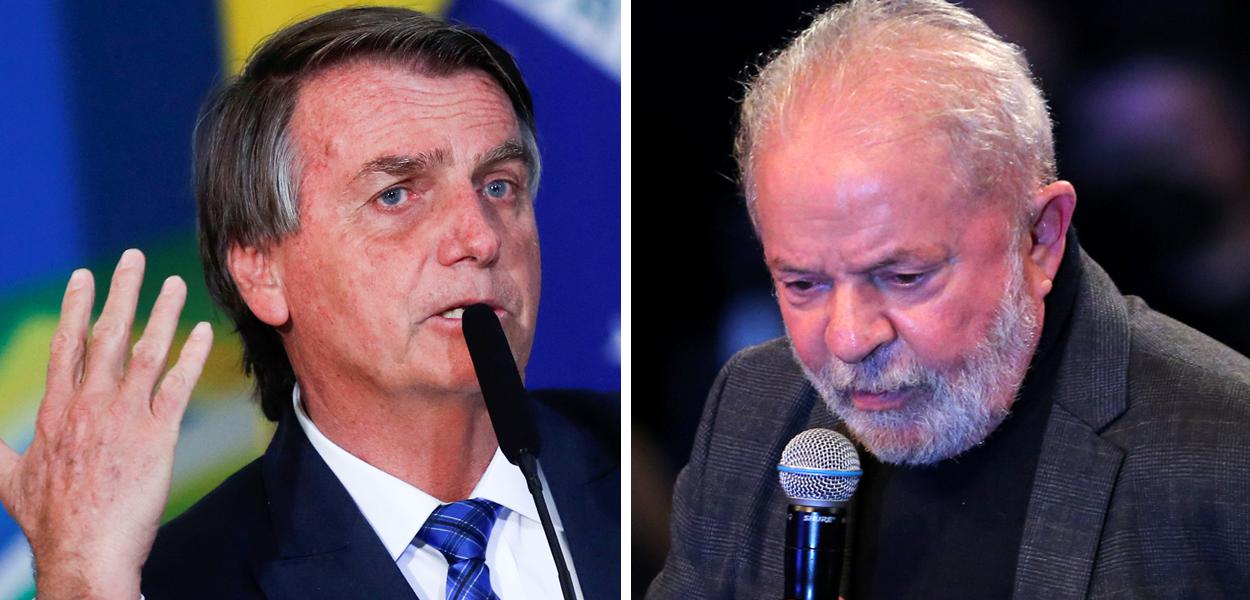 Jair Bolsonaro e o ex-presidente Luiz Inácio Lula da Silva