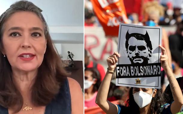 Cristina Serra e uma manifestação contra Jair Bolsonaro