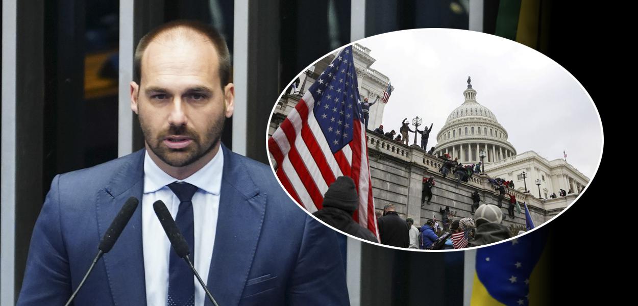 Eduardo Bolsonaro e invasão do Capitólio dos Estados Unidos em janeiro de 2021
