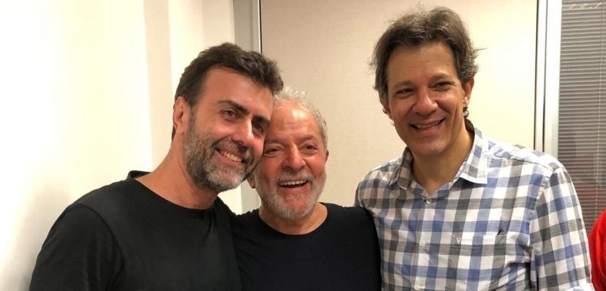 Marcelo Freixo, Lula e Fernando Haddad
