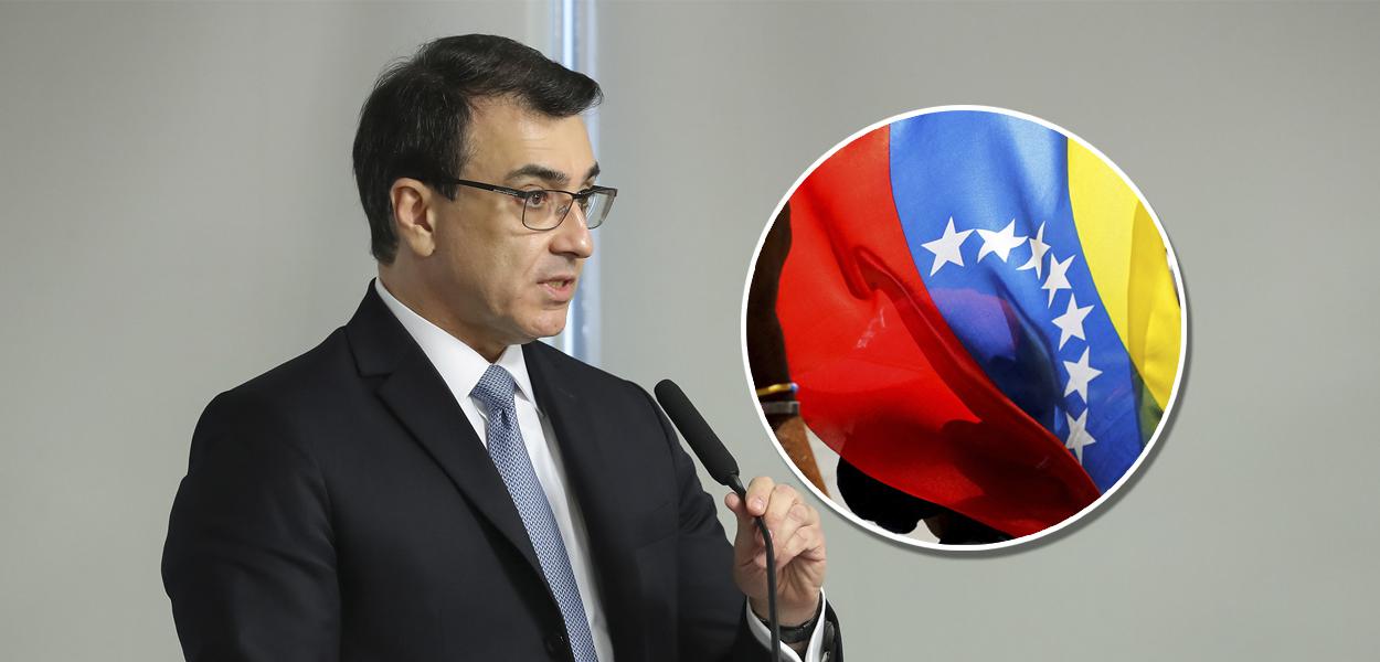 Carlos França e bandeira da Venezuela