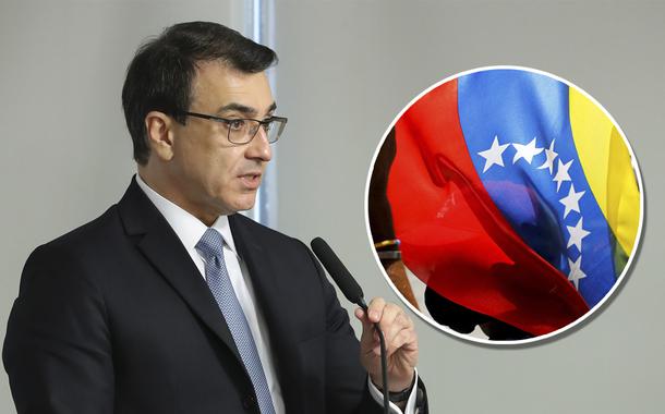 Carlos França e bandeira da Venezuela