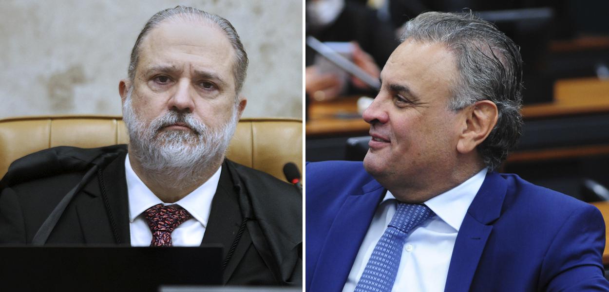 Augusto Aras e Aécio Neves