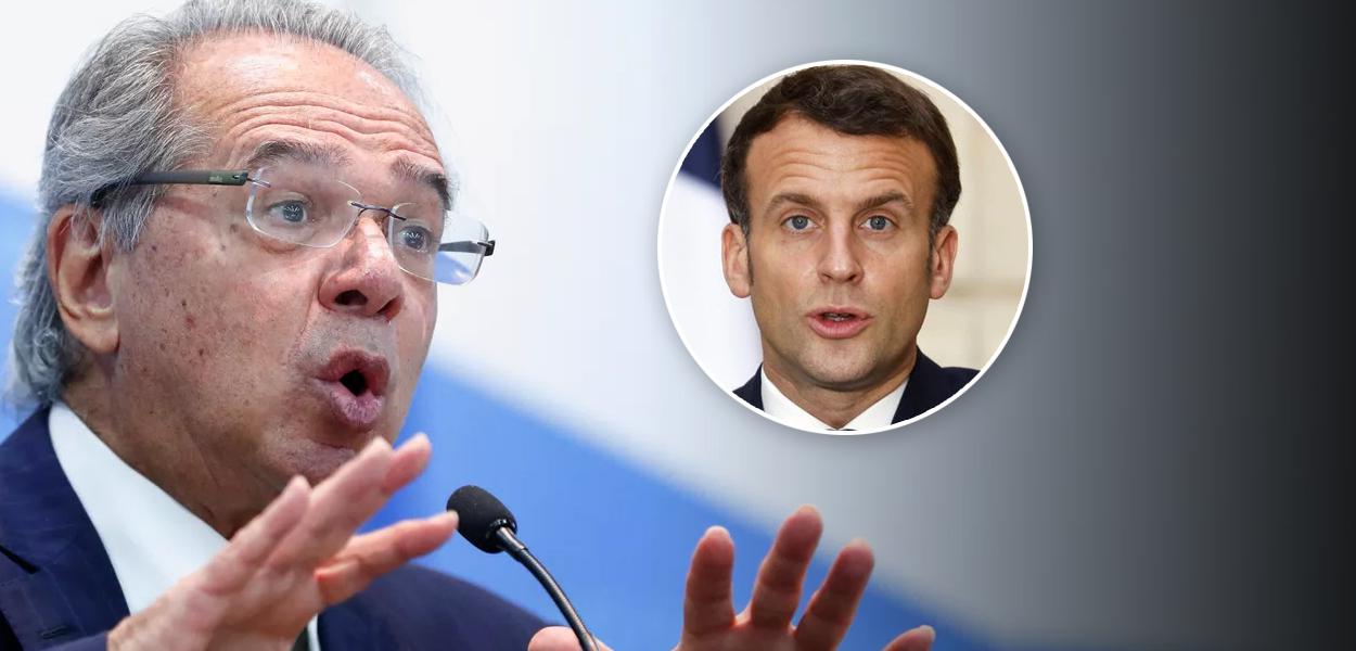 Paulo Guedes e Emmanuel Macron