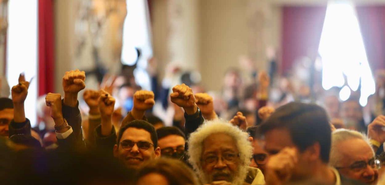 Ato pela democracia no Largo de São Francisco, em São Paulo