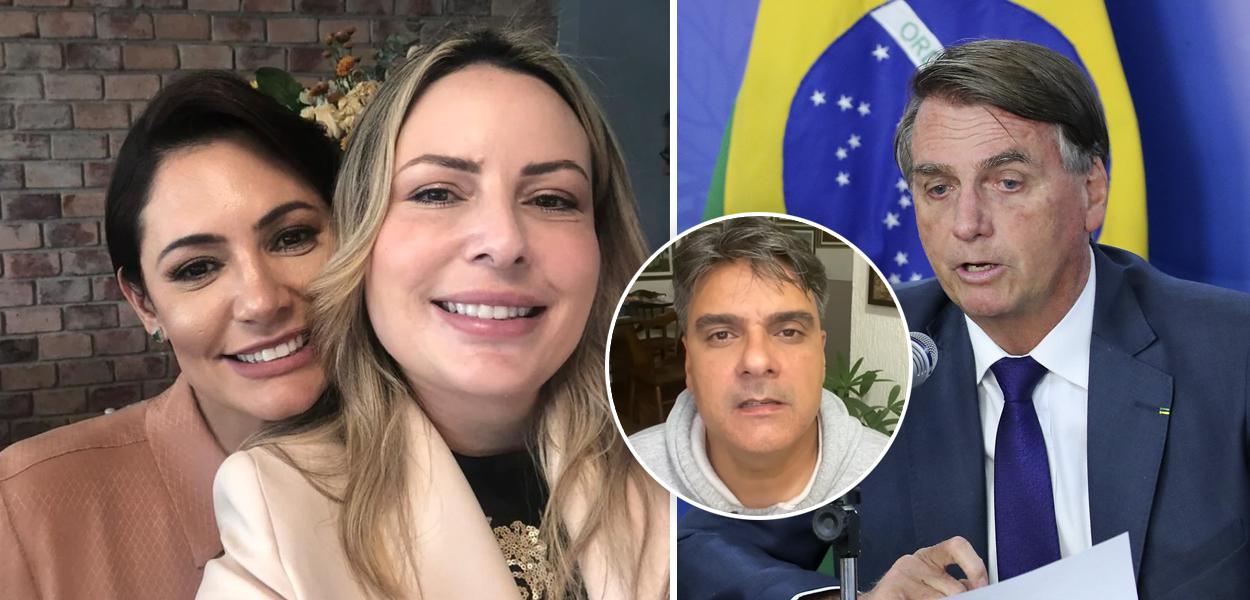 Michelle Bolsonaro com Juliana lacerda, Guilherme de Pádua e Jair Bolsonaro