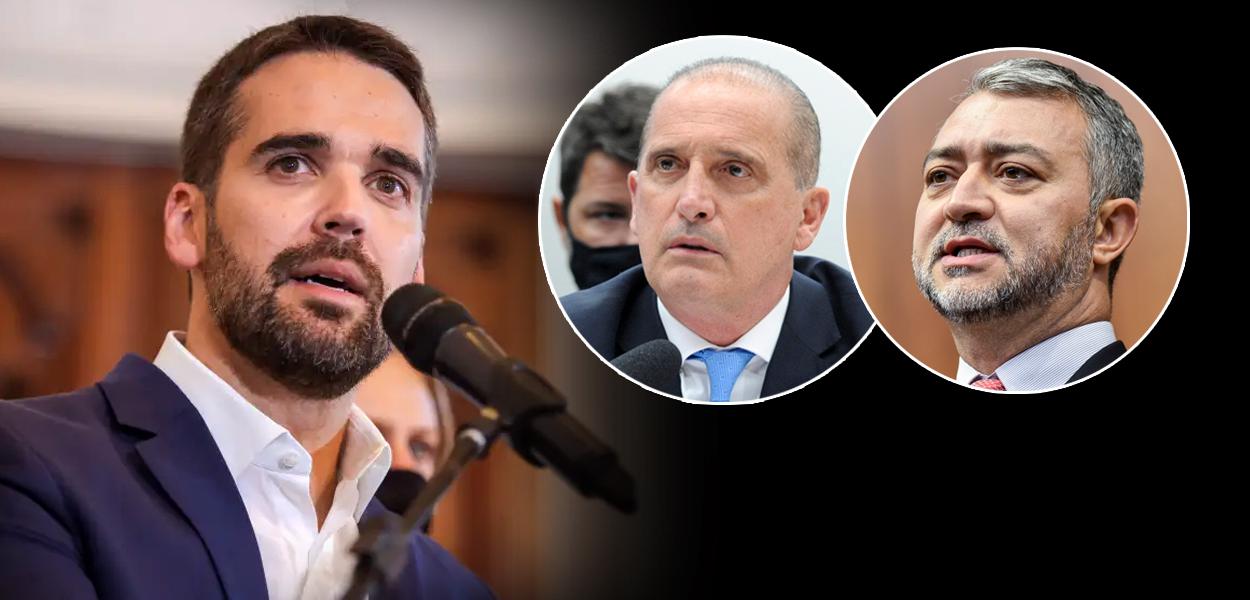 Eduardo Leite, Onyx Lorenzoni e Edegar Pretto