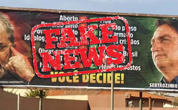 Outdoor em Ribeirão Preto (SP), antagonizando Lula e Jair Bolsonaro