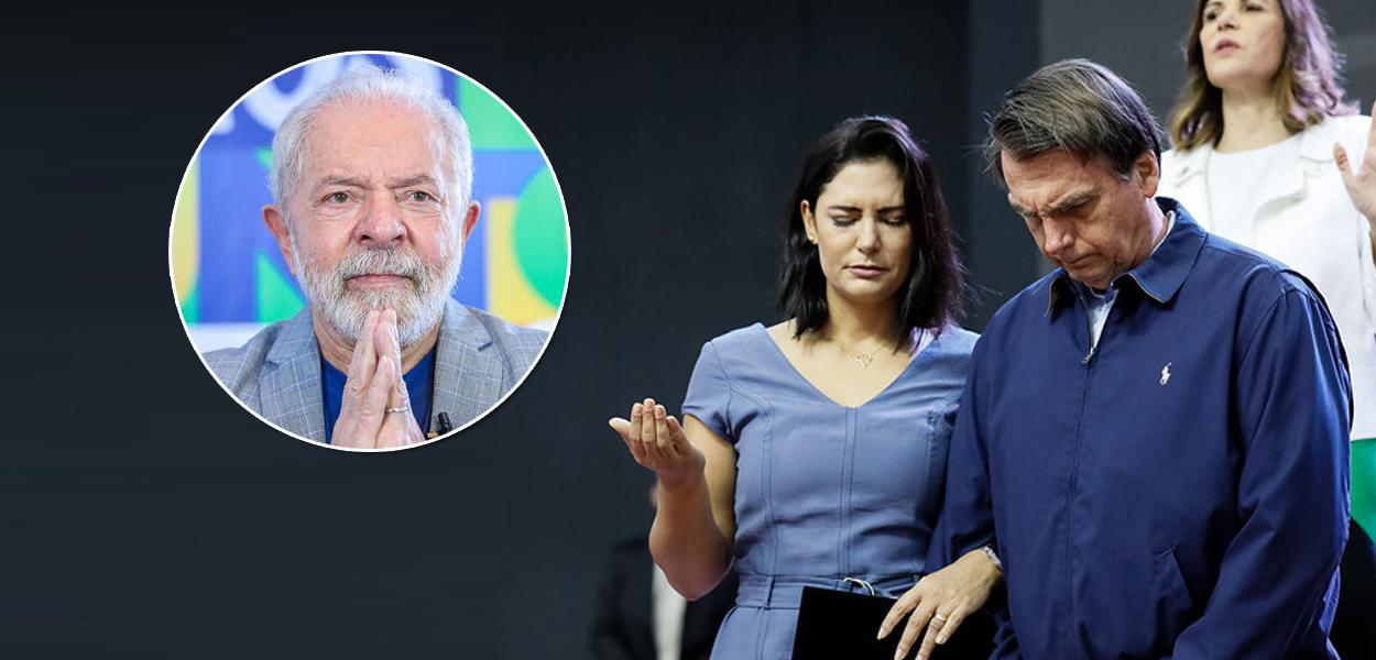 Ex-presidente Luiz Inácio Lula da Silva, Michelle Bolsonaro e Jair Bolsonaro