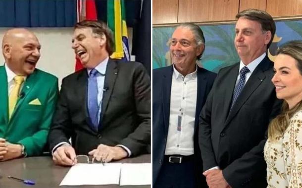 Luciano Hang com Bolsonaro e Afrânio Barreira com Bolsonaro