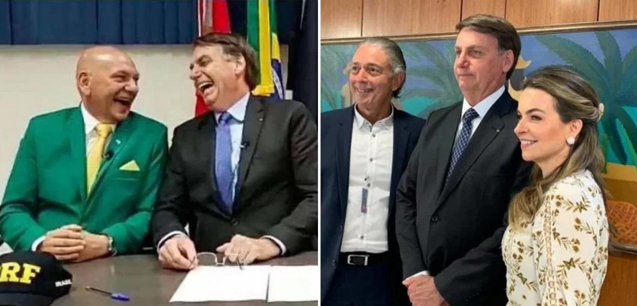 Luciano Hang com Bolsonaro e Afrânio Barreira com Bolsonaro