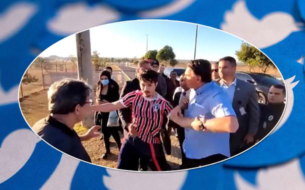 Youtuber Wilker Leão (de camisa do São Paulo Futebol Clube) e Jair Bolsonaro