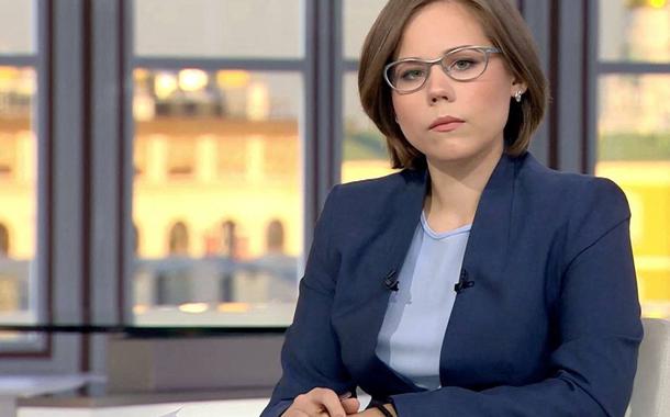 Darya Dugina em estúdio de TV em Moscou