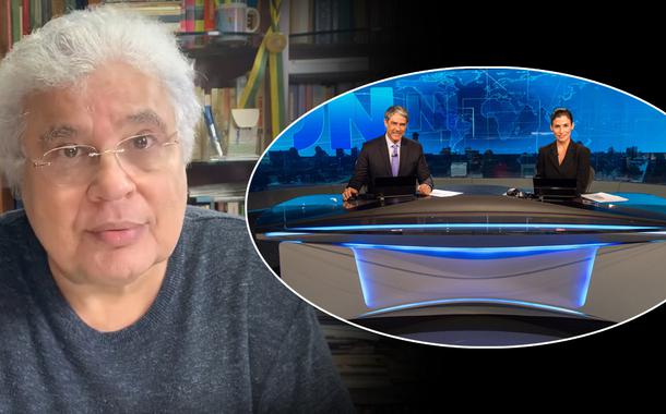 Ricardo Noblat e a bancada do Jornal Nacional