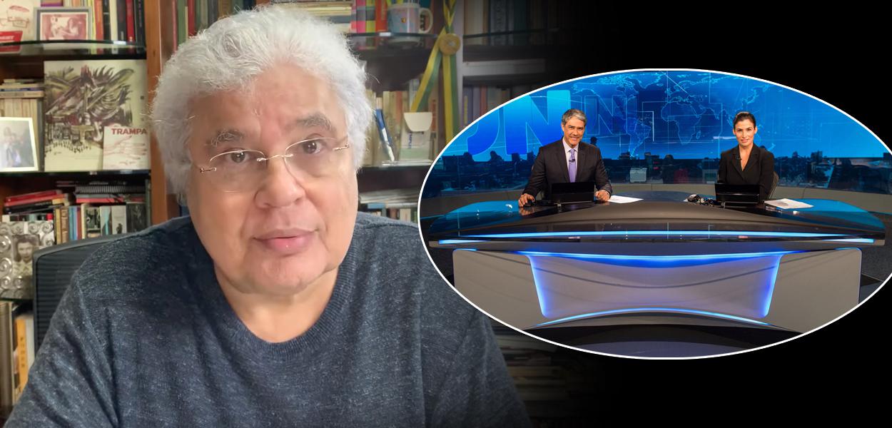 Ricardo Noblat e a bancada do Jornal Nacional