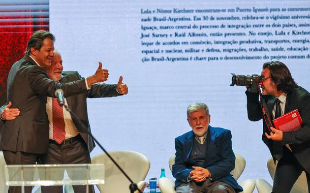 Haddad, Lula, Celso Amorim e Stuckert