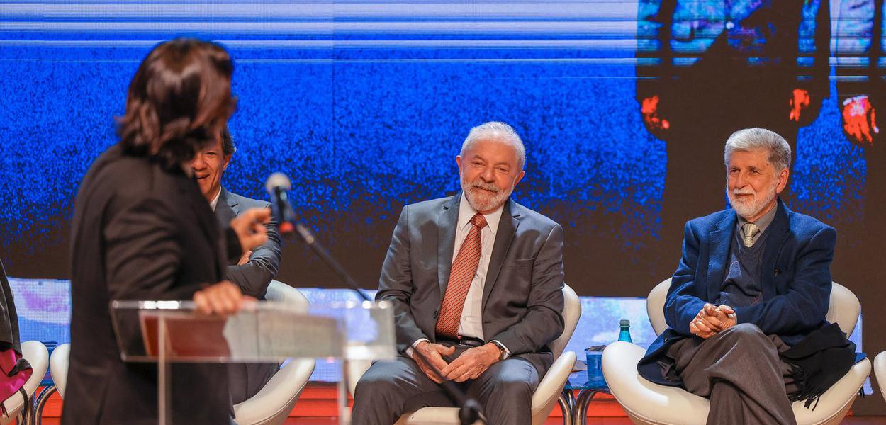 Stuckert, Lula e Celso Amorim