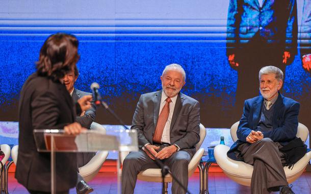 Stuckert, Lula e Celso Amorim