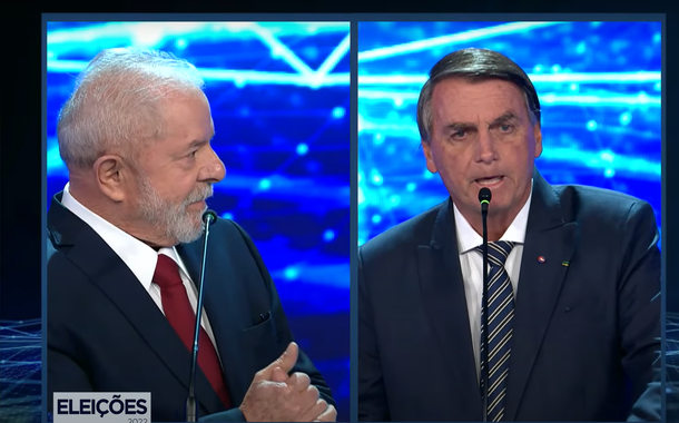 Lula e Bolsonaro em debate na TV Bandeirantes