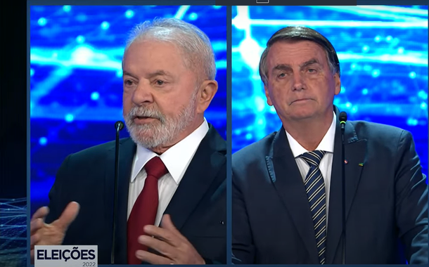 Lula e Bolsonaro em debate na TV Bandeirantes