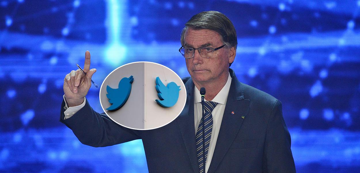 Logo do Twitter e Bolsonaro