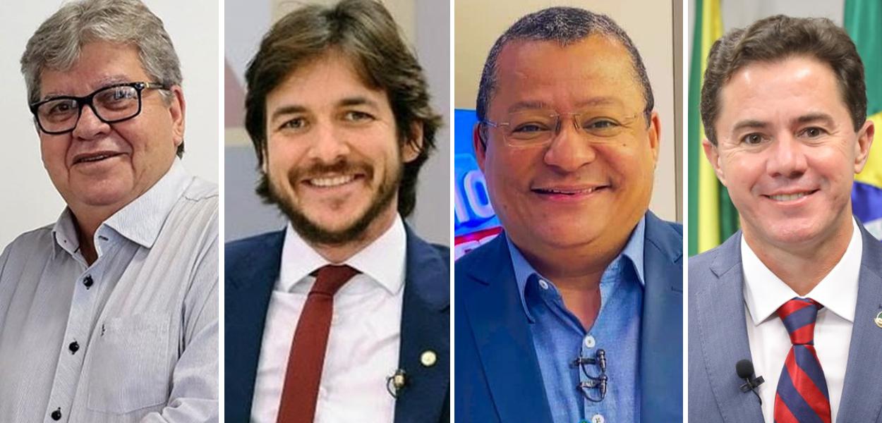 Da esq. para a dir.: João Azevêdo, Pedro Cunha Lima, Nilvan Ferreira e Veneziano Vital do Rêgo
