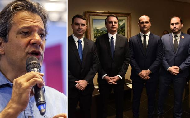 Fernando Haddad e família Bolsonaro