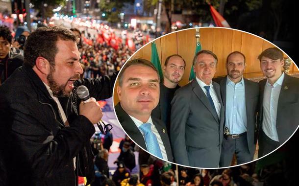 Guilherme Boulos e família Bolsonaro