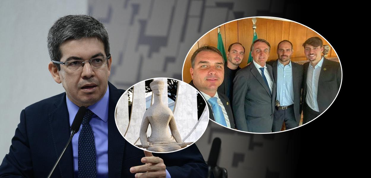 Randolfe Rodrigues, fachada do STF e família Bolsonaro