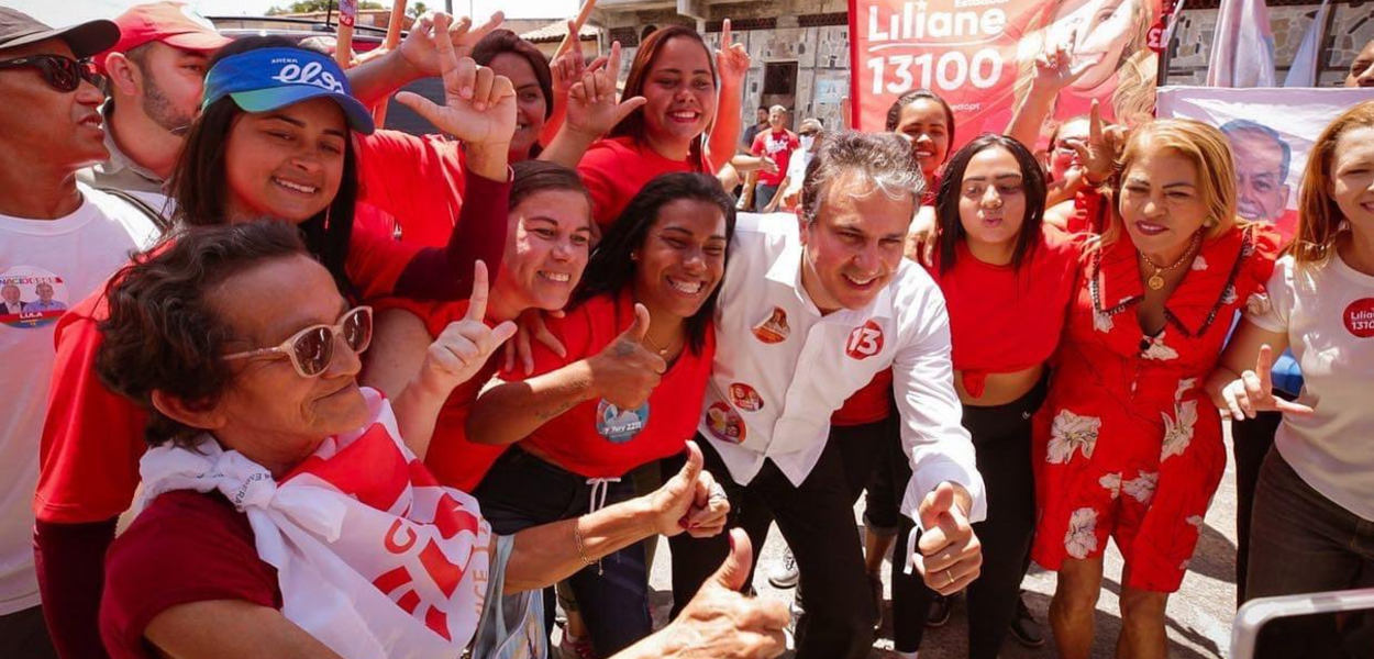 Camilo Santana e apoiadores no Ceará (Foto: Twitter/Camilo Santana) Camilo Santana e apoiadores no Ceará