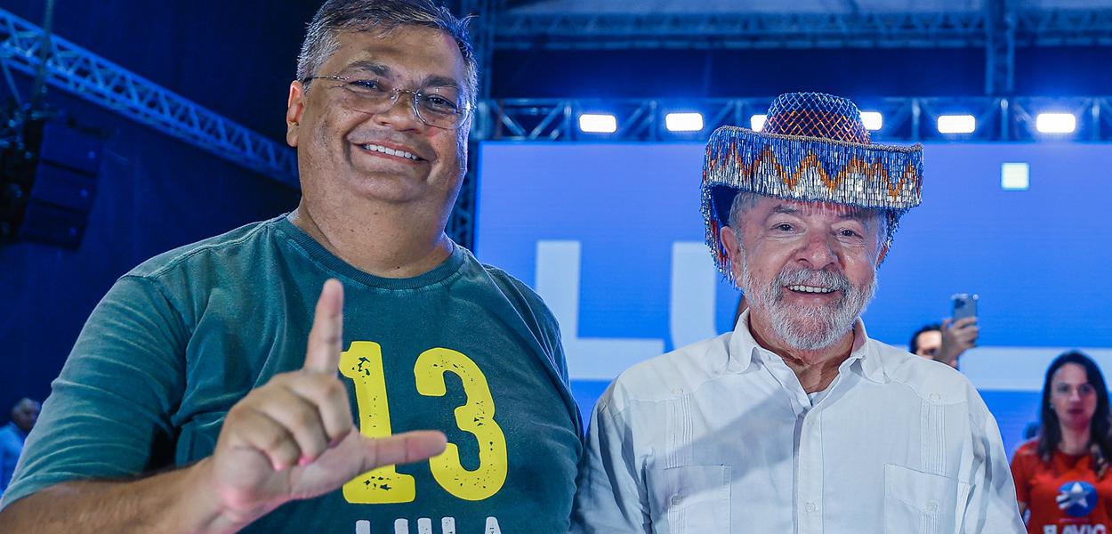 Flávio Dino e o candidato Luiz Inácio Lula da Silva