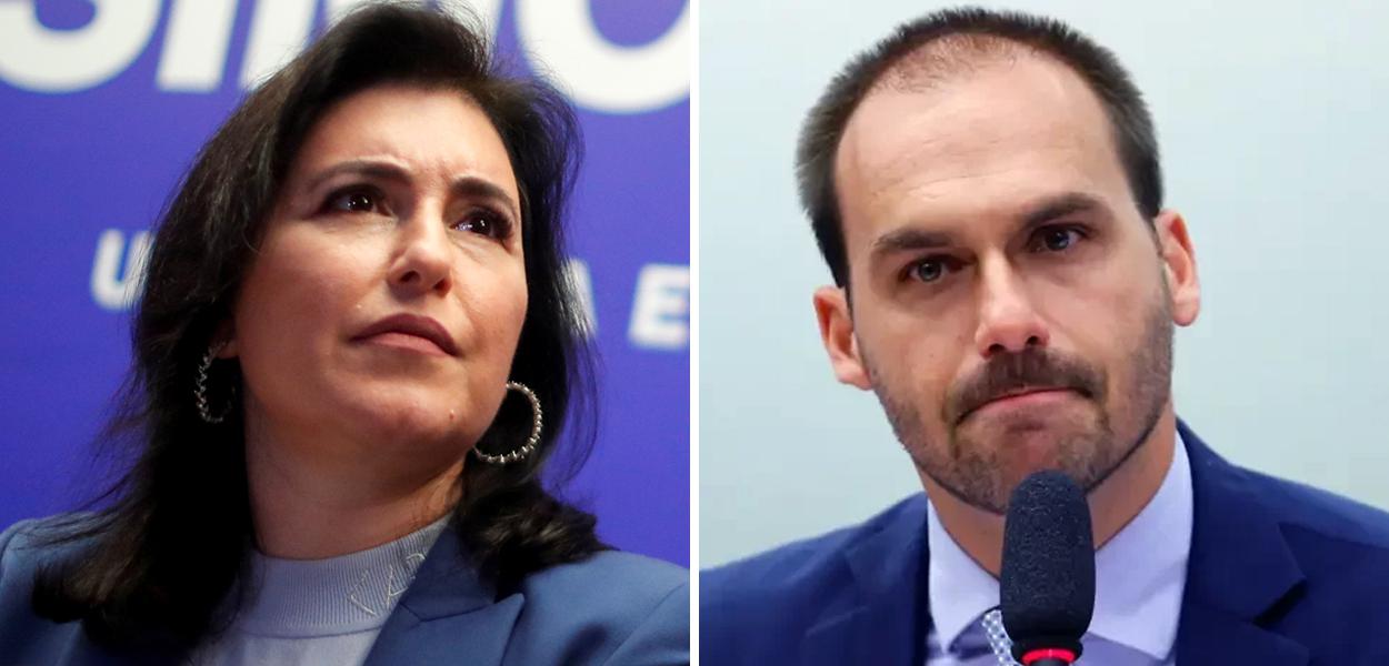 Simone Tebet e Eduardo Bolsonaro