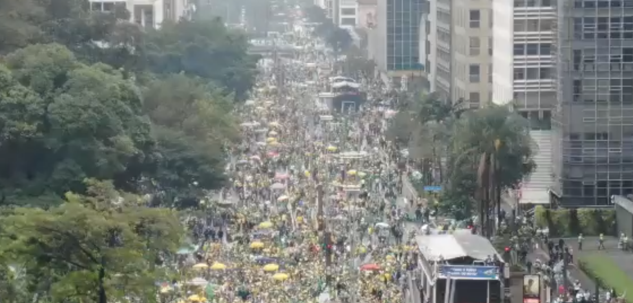 Avenida Paulista durante o ato pró-Bolsonaro no 7 de Setembro