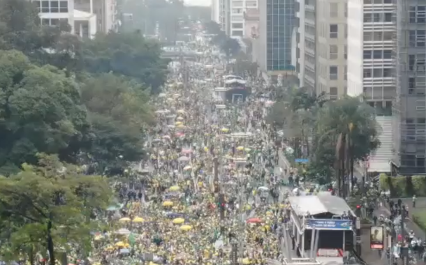 Avenida Paulista durante o ato pró-Bolsonaro no 7 de Setembro