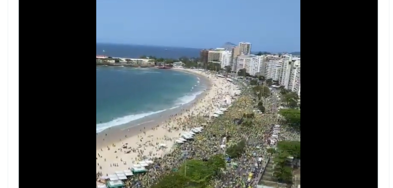 Imagem do ato de 7 de setembro de 2021 no Rio de Janeiro, compartilhada falsamente como sendo do ato de 2022