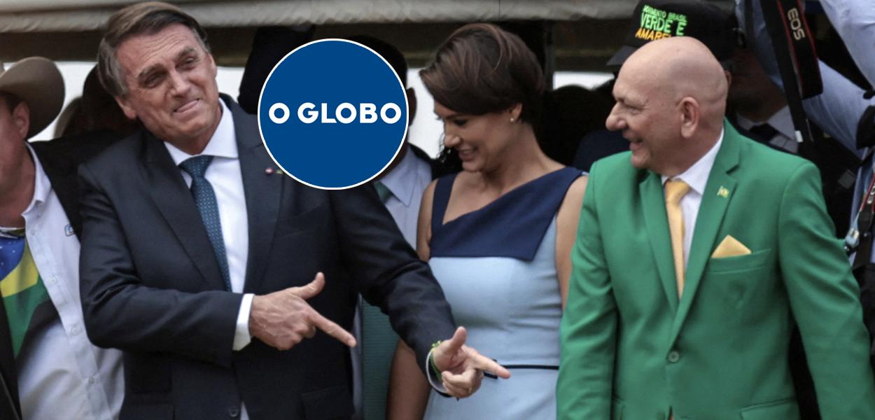 Jair e Michelle Bolsonaro e Luciano Hang