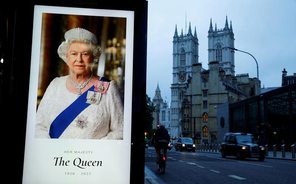 Retrato da rainha Elizabeth em Londres 9/9/2022