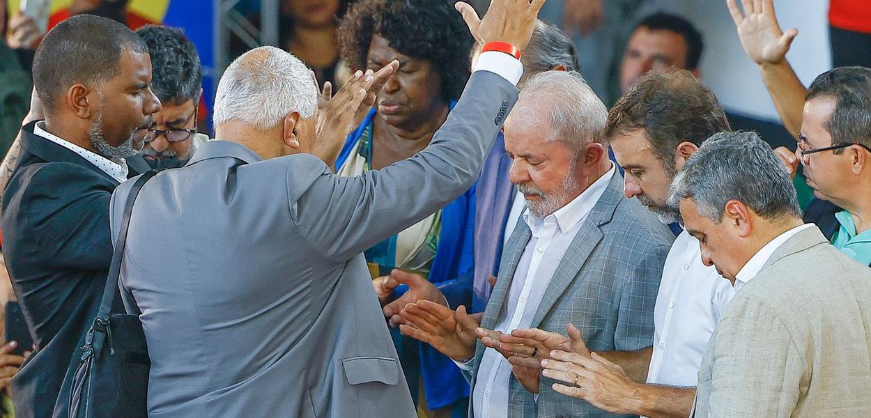 Ex-presidente Lula durante encontro com evangélicos em São Gonçalo (RJ)