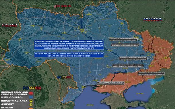 Mapa do SouthFront sobre situação geral na Ucrânia em 10/9/2022