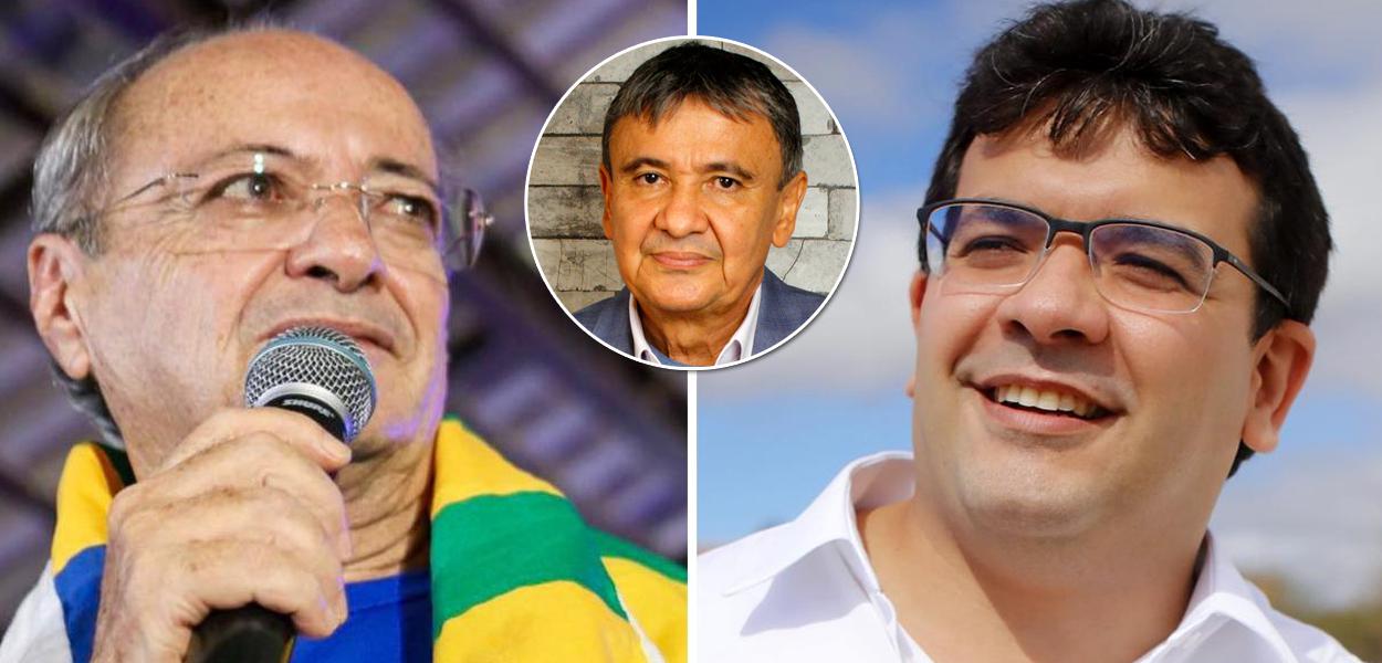Silvio Mendes, do União Brasil (à esq.), Wellington Dias (meio) e Rafael Fonteles (PT)