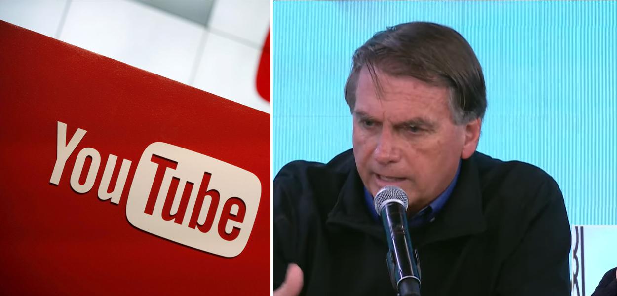 Logo do Youtube e Bolsonaro