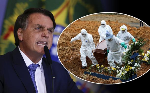 Bolsonaro e enterro durante a pandemia da COVID-19