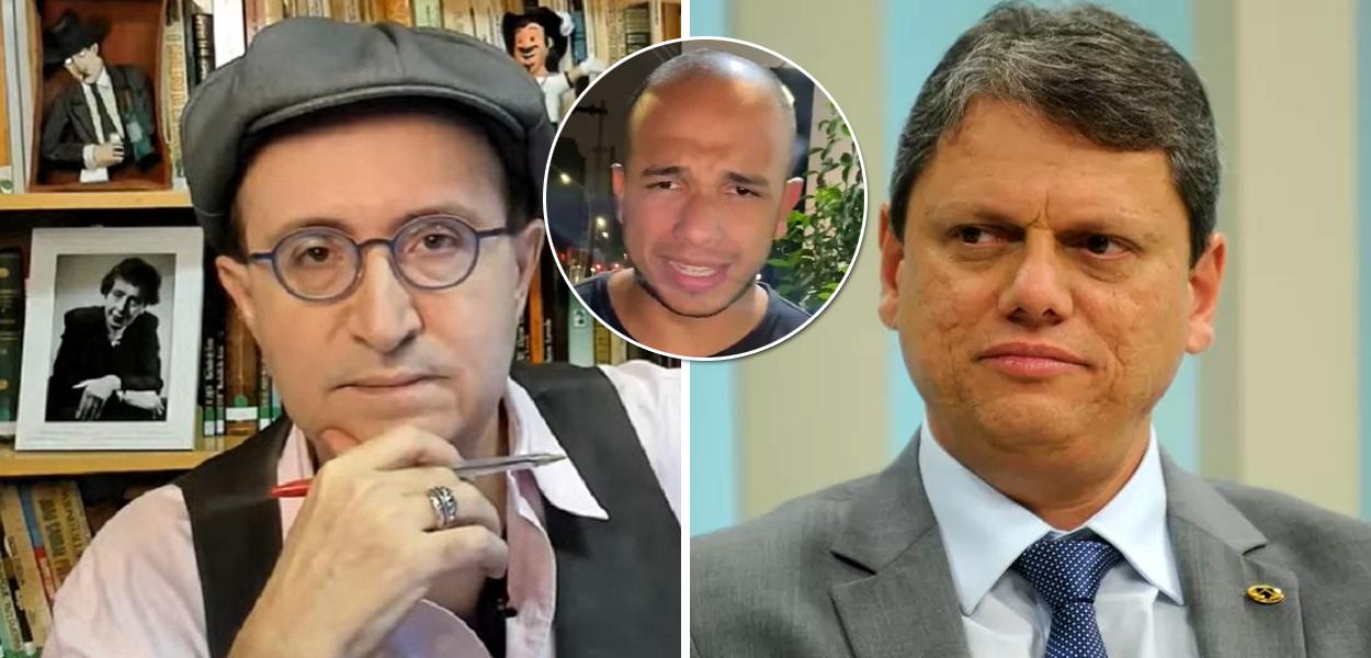 Jornalista Reinaldo Azevedo, Douglas Garcia e Tarcísio de Freitas