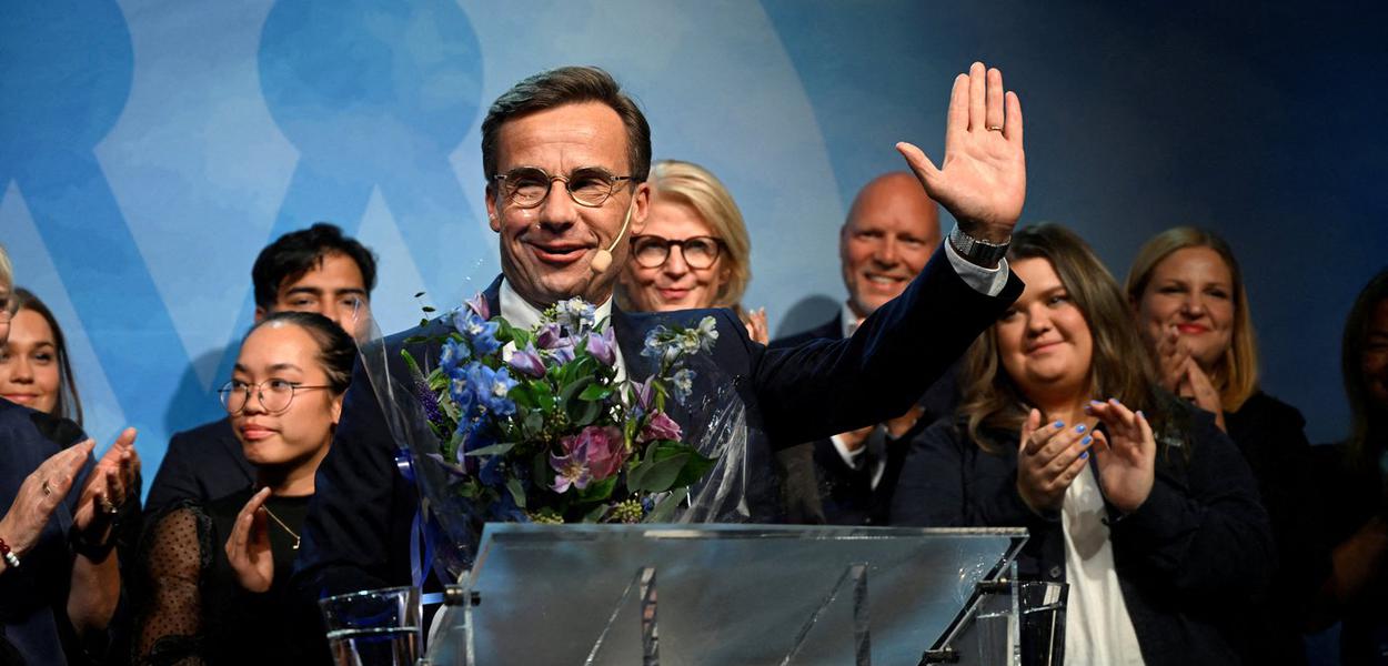 Ulf Kristersson, líder do Partido Moderado da Súecia, em Estocolmo 11/09/2022