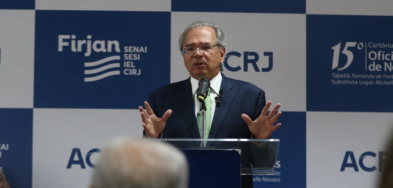 O ministro da Economia, Paulo Guedes, faz palestra na Associação Comercial do Rio de Janeiro (ACRJ)