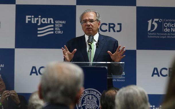 O ministro da Economia, Paulo Guedes, faz palestra na Associação Comercial do Rio de Janeiro (ACRJ)