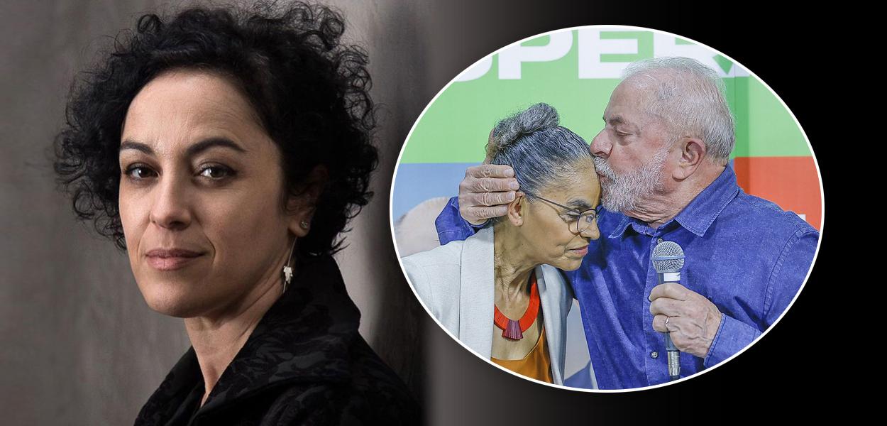 Marcia Tiburi e Marina Silva com Lula