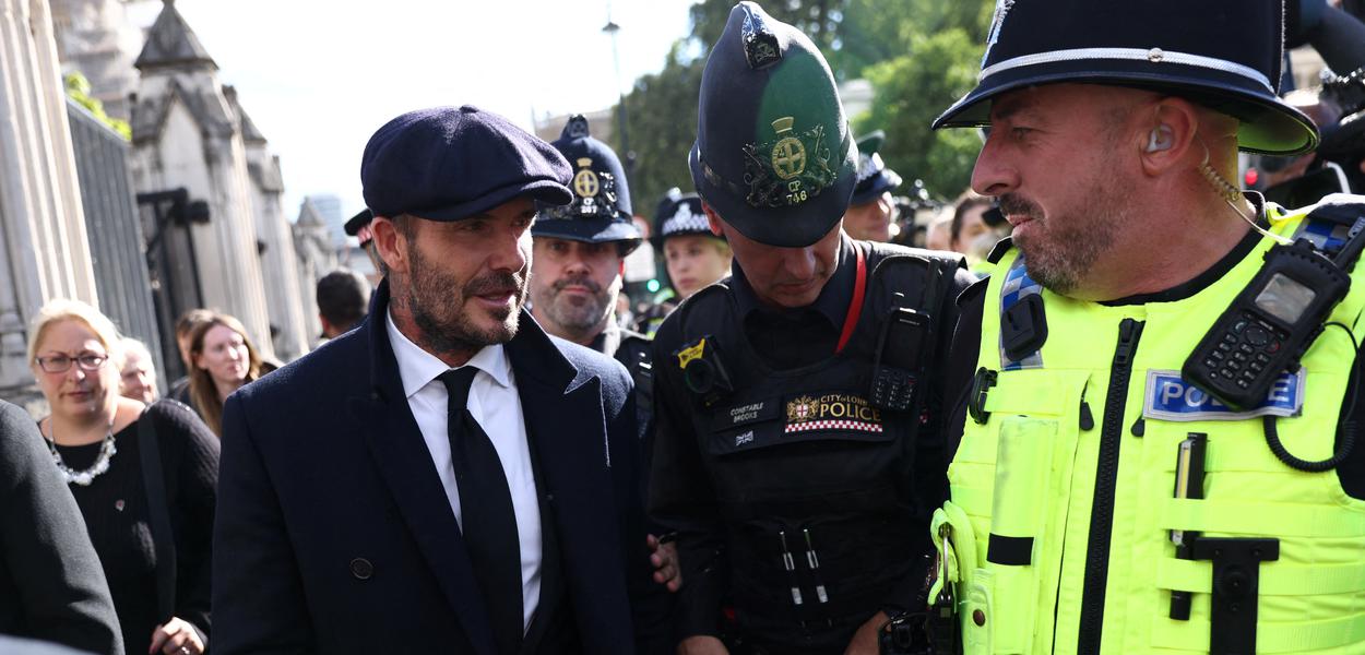 Ex-jogador da Inglaterra David Beckham na fila para velório da rainha Elizabeth