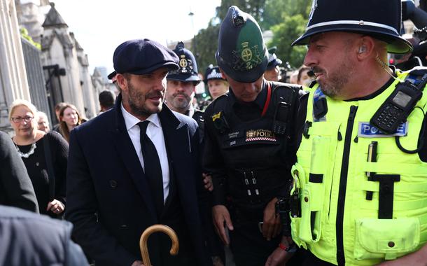 Ex-jogador da Inglaterra David Beckham na fila para velório da rainha Elizabeth